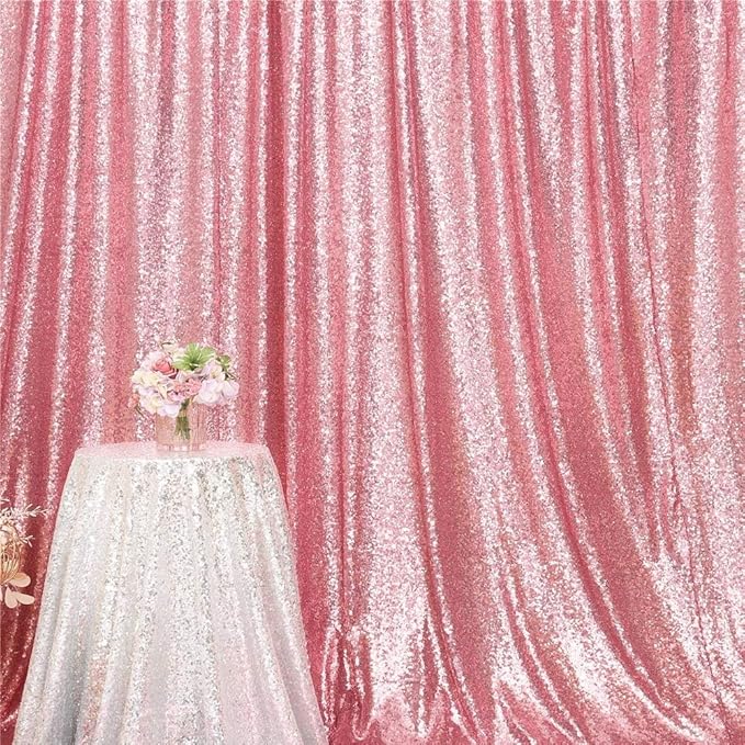 Eternal Beauty Fuchsia Pink Sequin Backdrop, 20x10 Ft Glitter Background Curtains for Shimmer Photography Party Wedding Birthday Back Drop Decor
