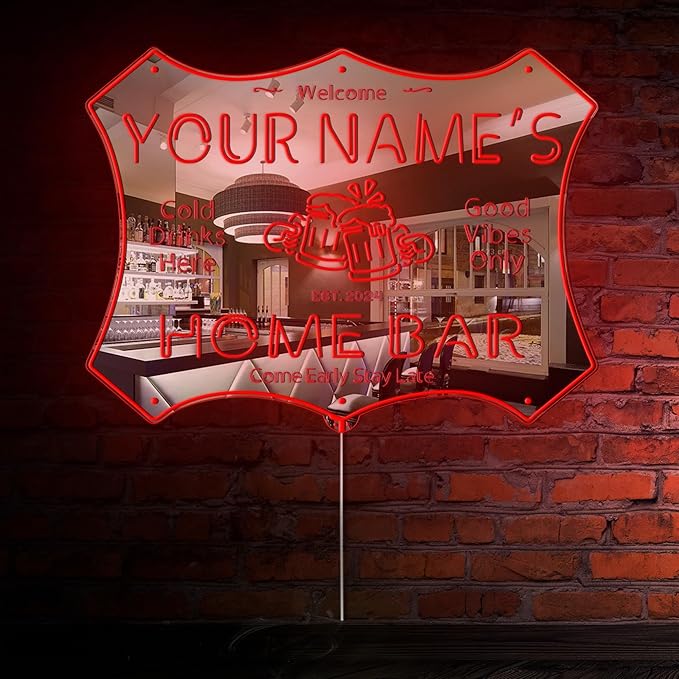 ADVPRO Personalized Your Name Home Bar RGB Dynamic Glam LED Sign - Cut-to-Edge Shape - Smart 3D Decoration - Multicolor Signage st06s64-fnd-p11d-tm-c