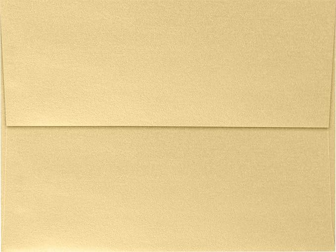 LUXPaper A7 Invitation Envelopes | Peel & Press | 5 1/4" x 7 1/4" | Blonde Metallic | 80lb. Text | 1,000 Qty