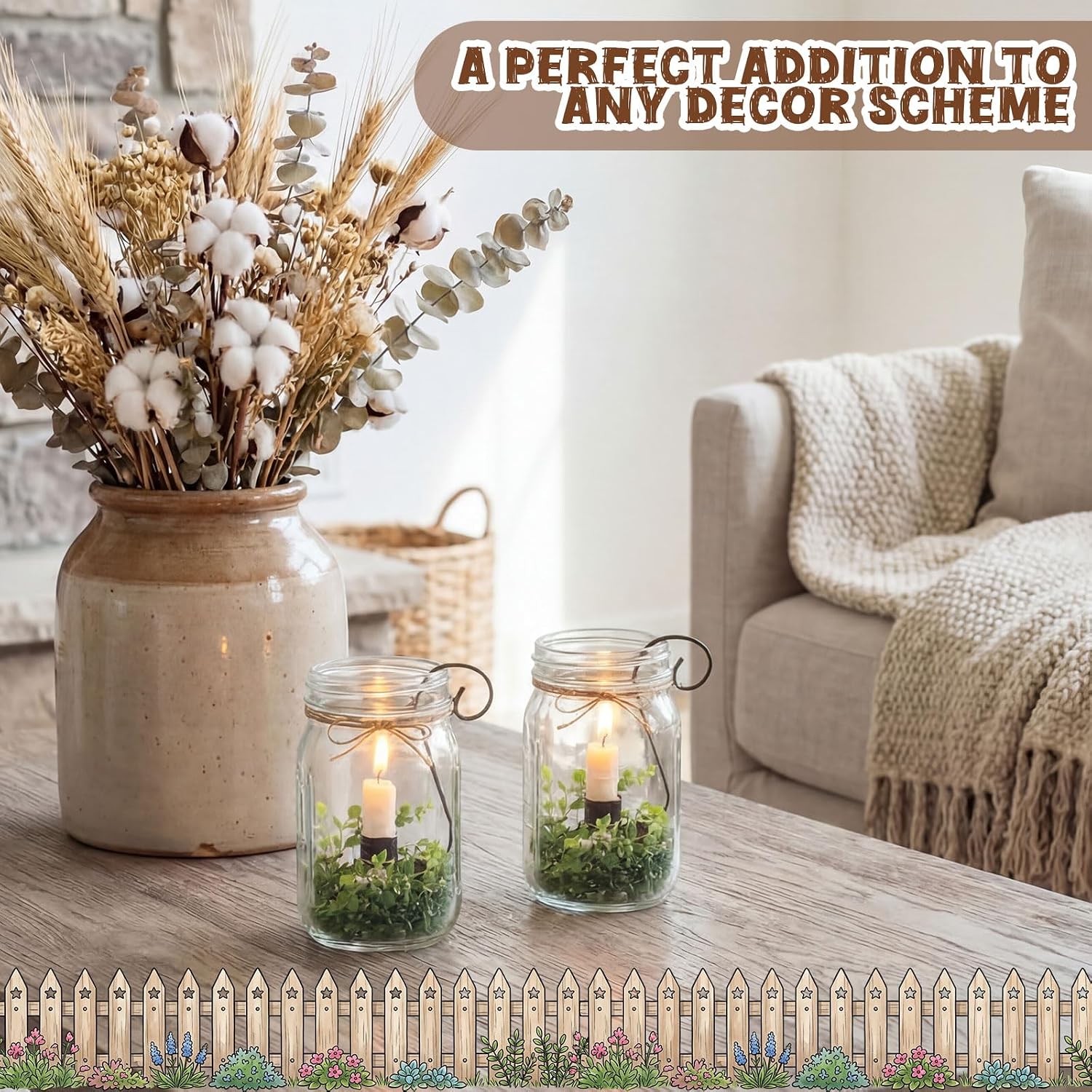 Mason Jar Taper Candle Holder Insert, 2 Pack Farmhouse Iron Hook Candle Holders for 2qt Jars, Rustic Vintage Wedding Table Centerpiece, Fall Home Decor Fit Glass Vases(2 x 6)