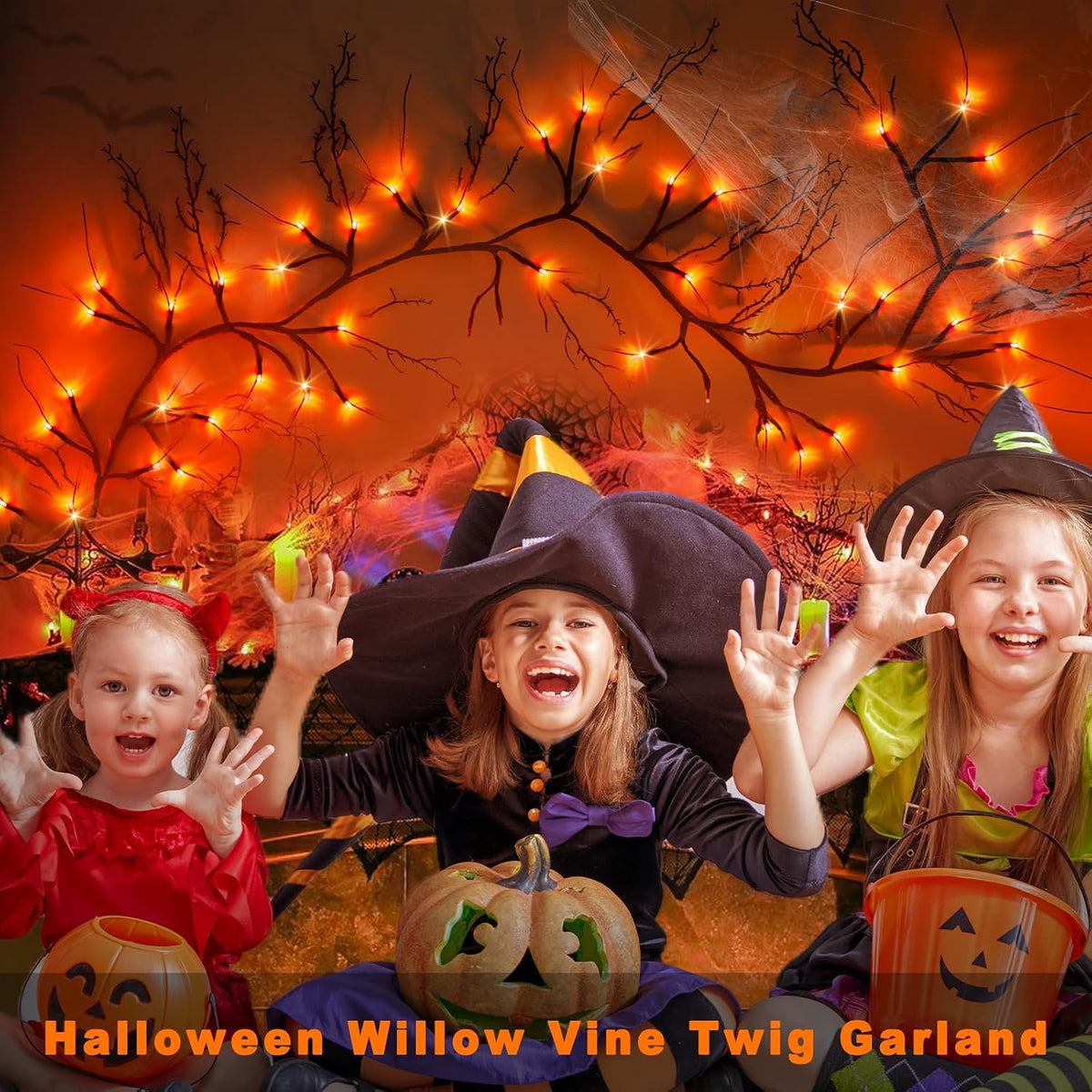 [8 modes & timer] 9 ft halloween garland, package contents