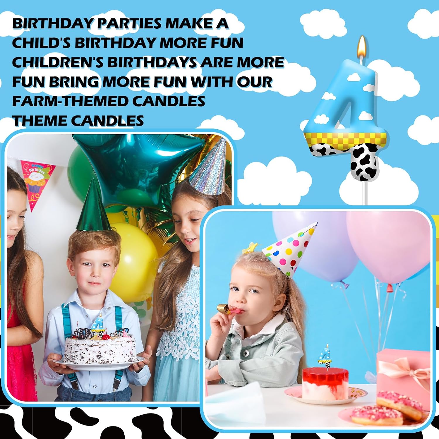 Toy Inspire Game Story Birthday Candles for Kids -Toy Themed Cake Topper Decorations,Party Supplies for Children's Birthday Celebrations(Number 4)