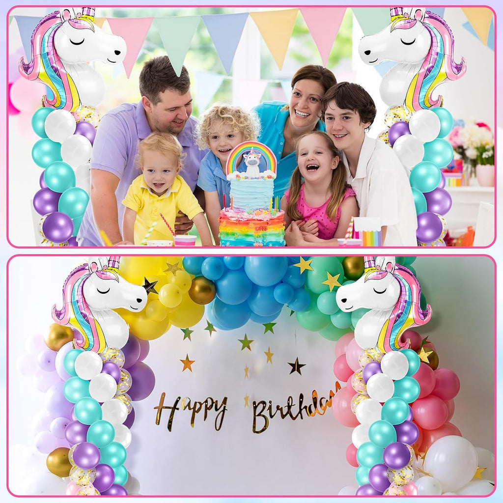 kasyat 2 sets unicorn balloon column stand kit on a desk or shelf