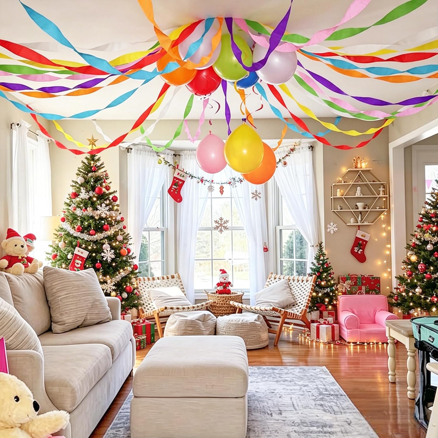8 Rolls Crepe Paper Streamers in 8 Colors, Wedding Birthday Baby Shower Graduation Colorful Candyland Party Decoration Backdrop, Rainbow DIY Supplies, Colored Living Room Bedroom Decor, Art Crafts
