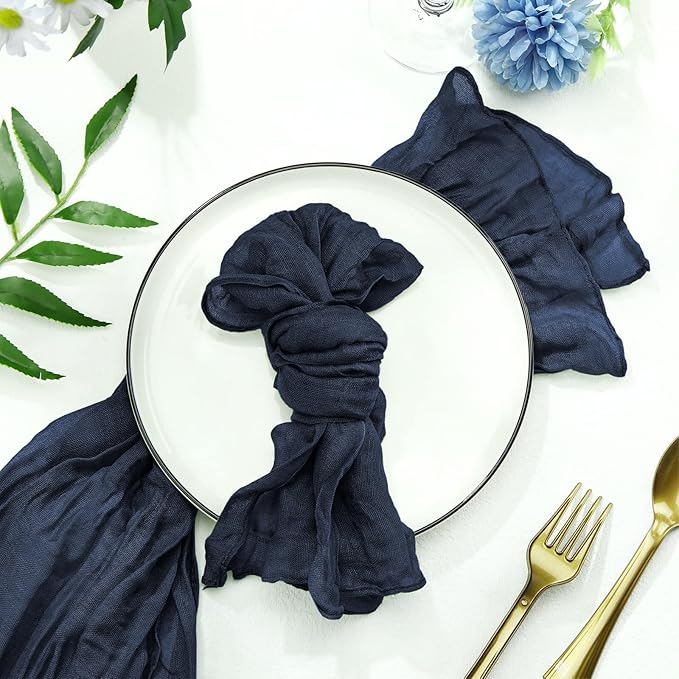 1 Pack Cheesecloth Table Runner 10Ft Christmas Gauze Boho Table Runners for Wedding Decor Bridal Shower Decorations Baby Shower Party(35" x 120")