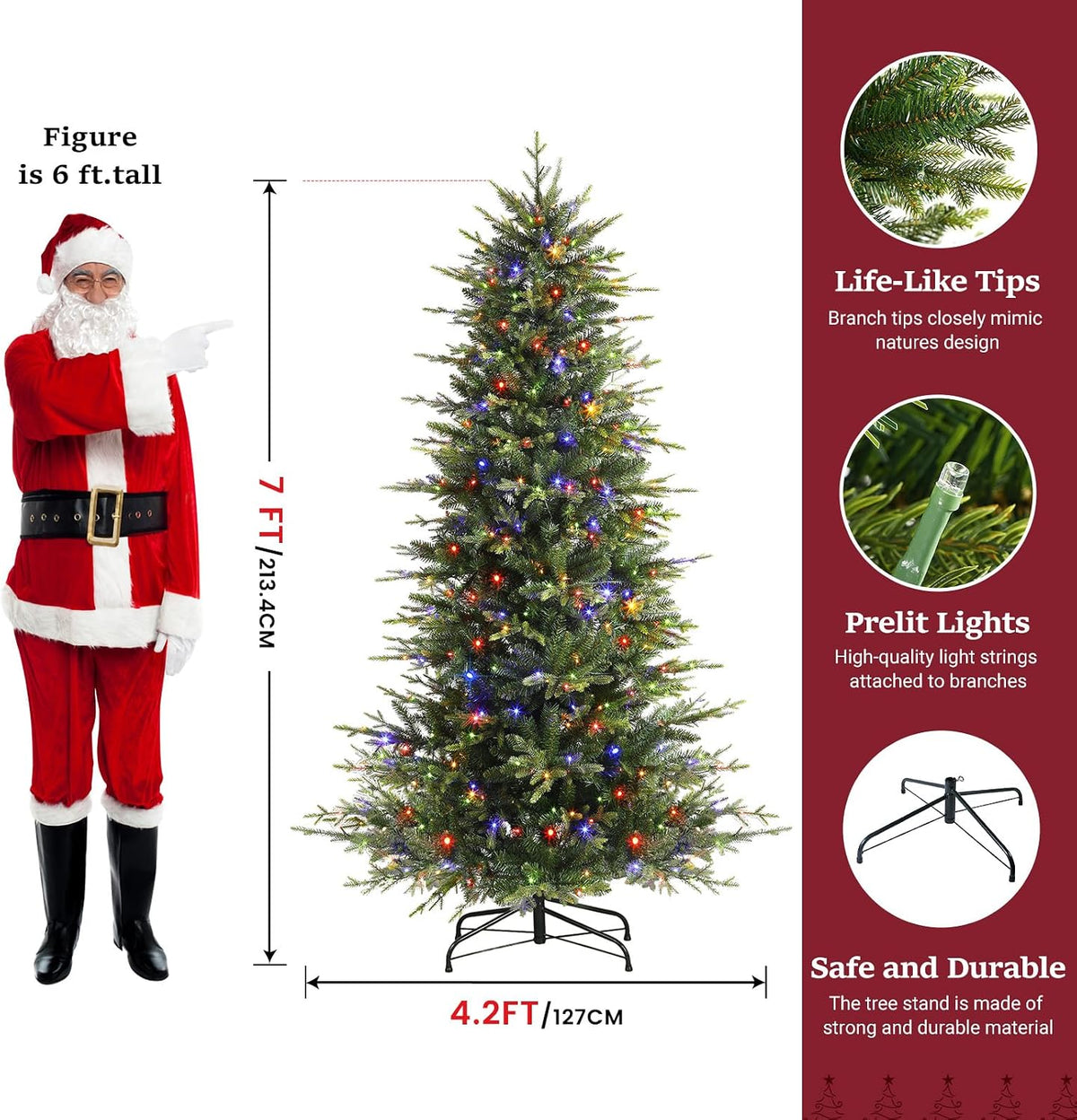 shareconn 7ft prelit artificial aspen christmas tree with shown in use