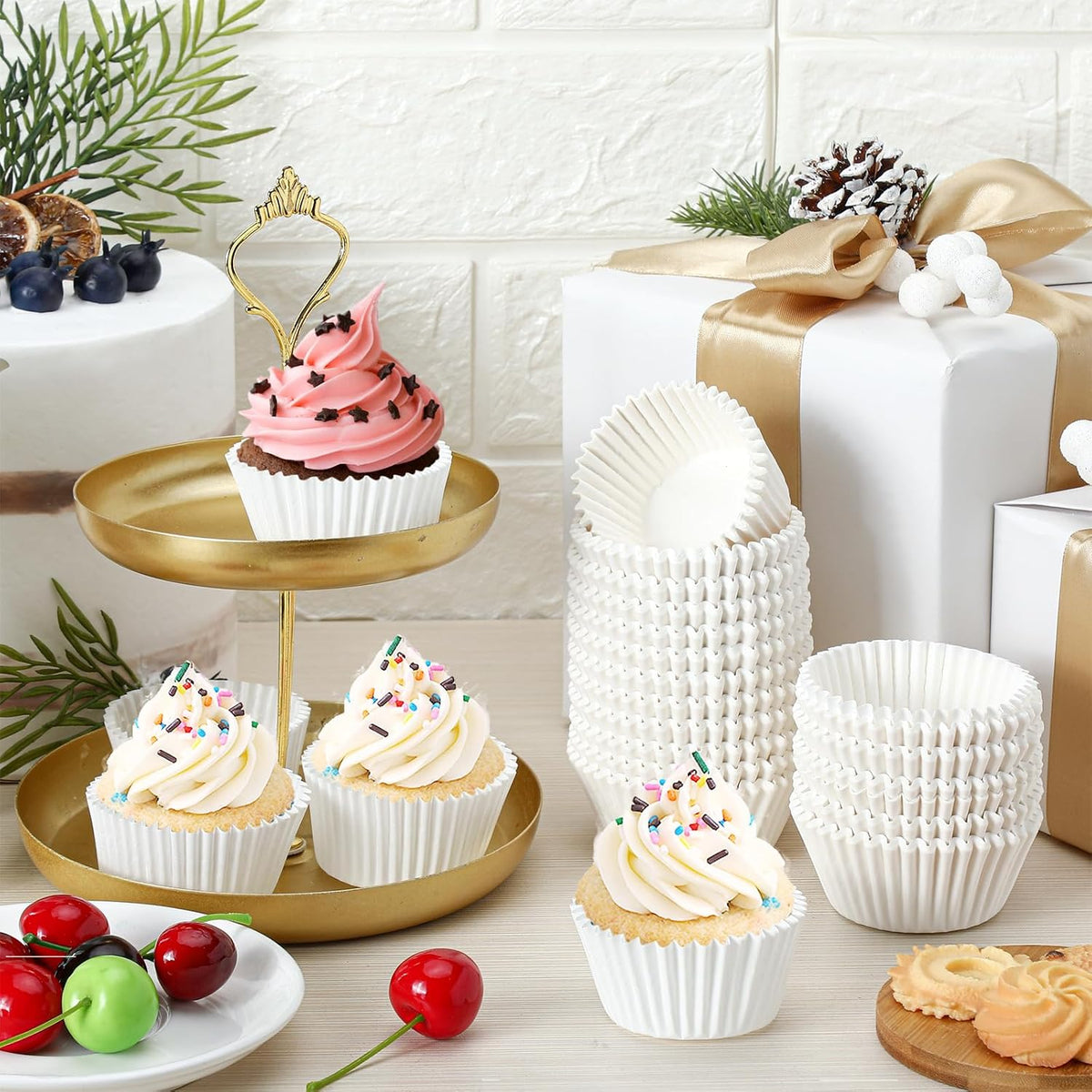 Jinei 5000 Pcs Cupcake Liners Bulk, 1.97" White Paper Muffin Cups