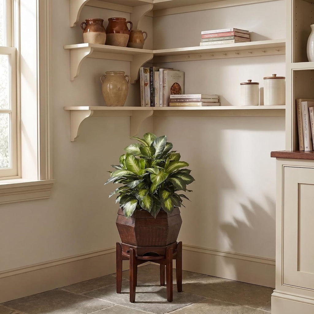 nearly natural 24 in artificial golden dieffenbachia plant, side view