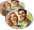 KETABAO – 8" Create Your Own Photo Oval Photo Magnet – Customized Magnetic Photo Frames for Refrigerators, Storage Cabinets and Cars