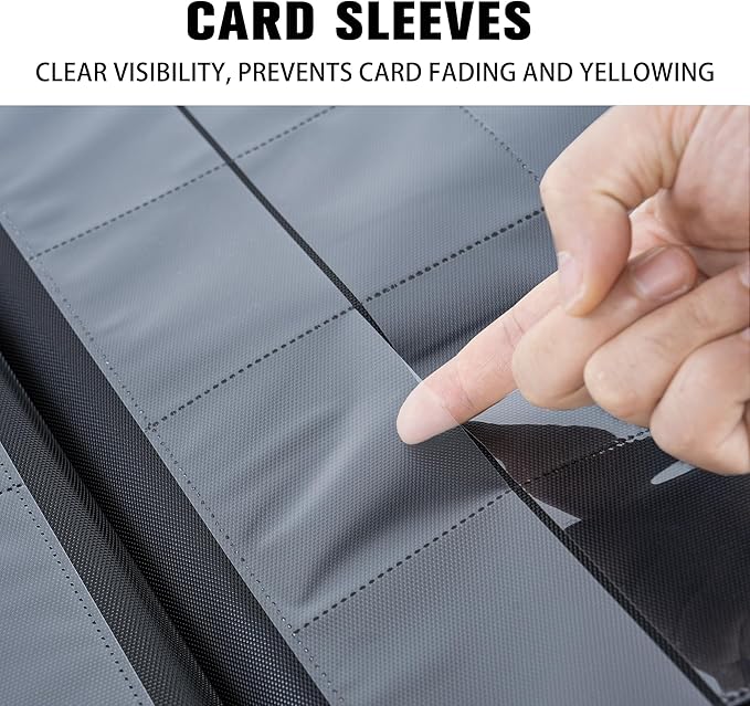 Premium 1000+ Pockets Card Binder,16 Pockets Trading Card Binder Ringless Side Loading Trading Card Album Folder for TCG - Dark Purple