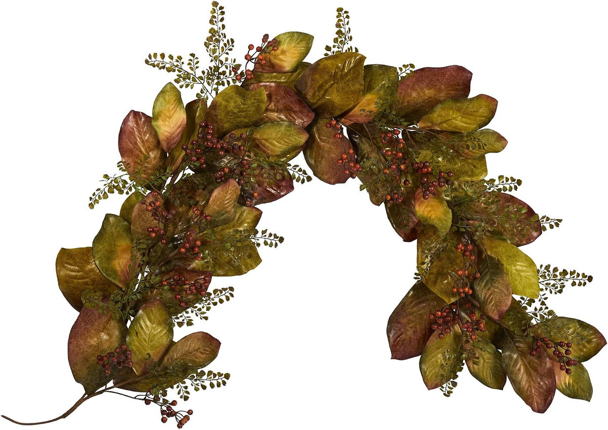 nearly natural 6ft autumn magnolia and berries artificial, main product view