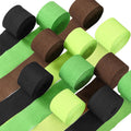 Epakh 12 Rolls Black/Green/Brown Crepe Paper Streamers (984ft) - Pixel Themed Party Decorations, Video Game Birthday Supplies, 2026 VBS Dinosaur Jungle Camo Natural Theme Green Party Decor