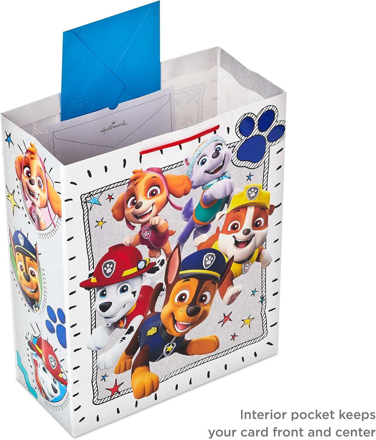 Hallmark 15" Extra Large Paw Patrol Gift Bag with Tissue Paper for Birthdays, Kids Parties, Christmas, Holidays