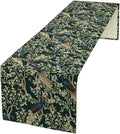 Peacock Table Runner,Retro Floral Plants Peacock Table Runner for Home Kitchen Dining Party Indoor Outdoor Decoration 13x60 Inch