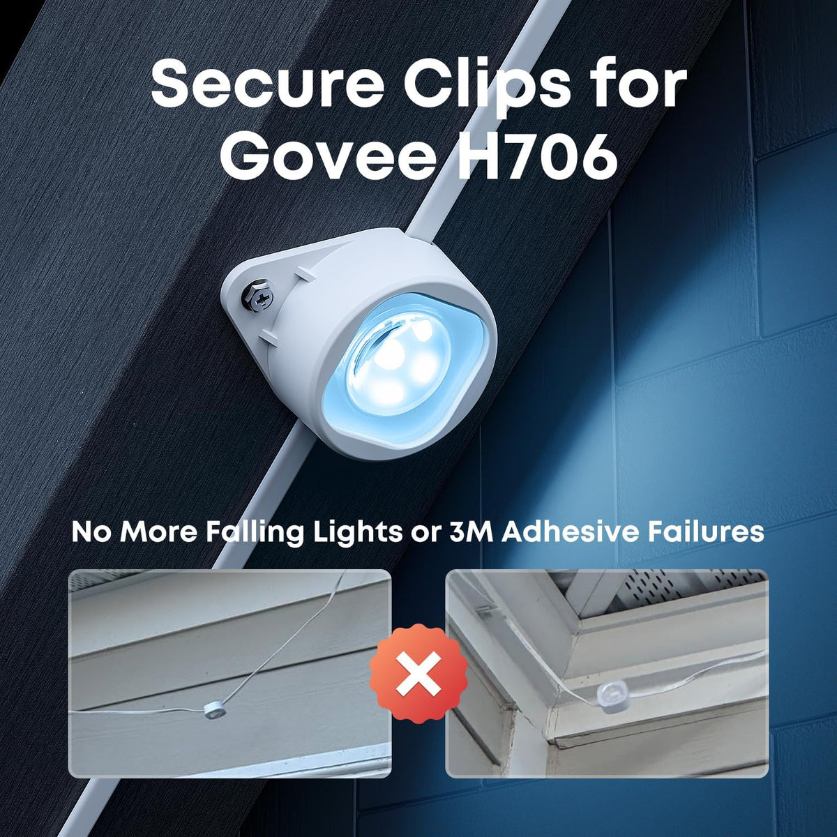 100Pcs Light Clips for Govee H706, Mounting Brackets