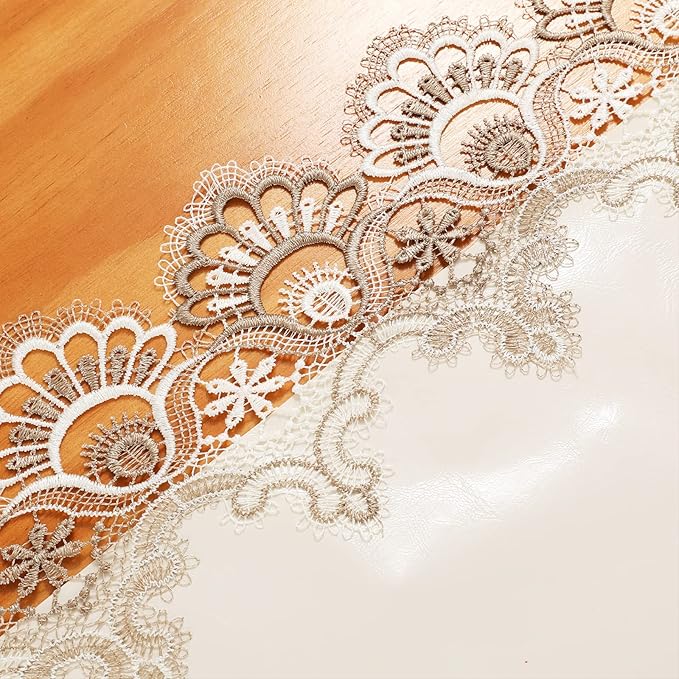 Vintage Lace Dining Table Runner, 120 Inches Floral Coffee Table Runners for Kitchen Home Christmas Party Decorations (16x120 inch, Off White)
