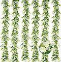 6ft eucalyptus garland with flowers, 6 pack artificial, main product view