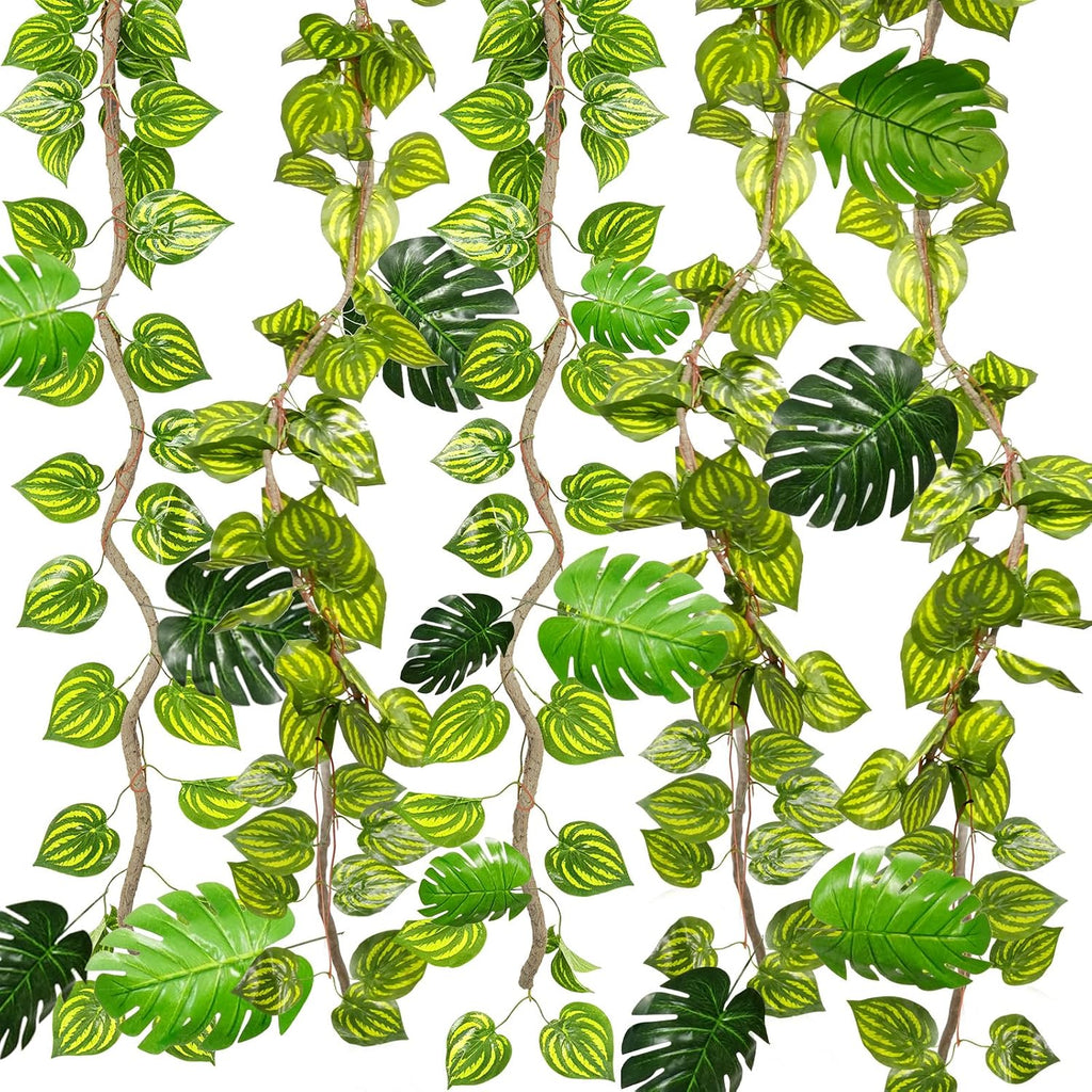 artificial tropical palm leaves with rattan vines &, main product view