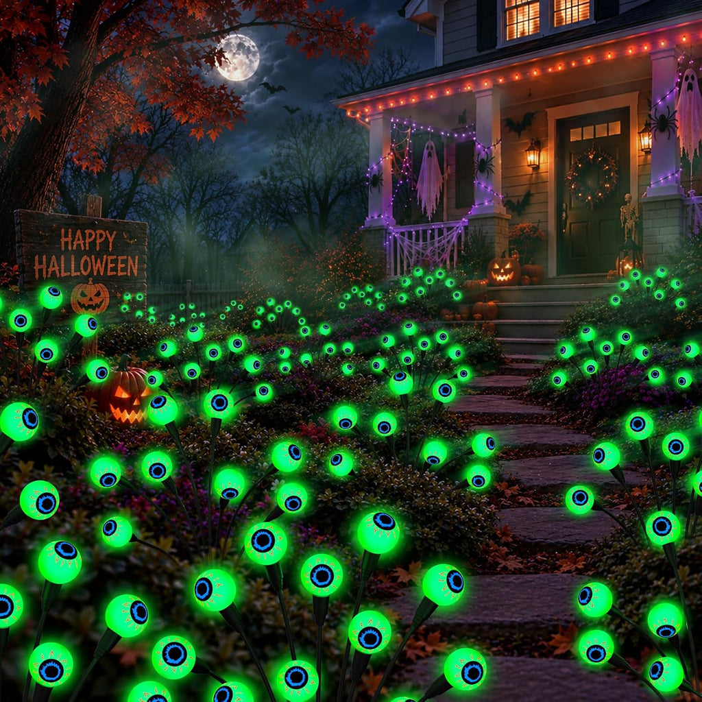 halloween decorations outdoor, 6pack 48 leds solar eyeball, main product view