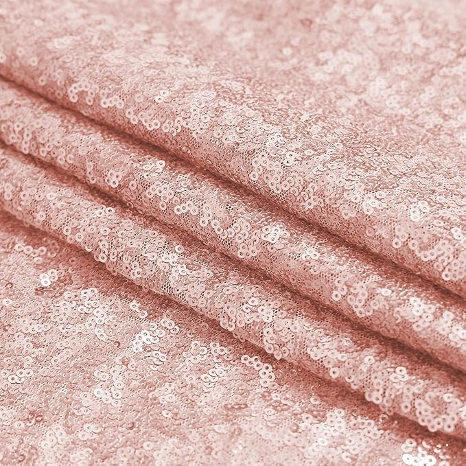 Sugargirl Rose Gold Sequin Backdrop Curtain 2 Panels 2FTx8FT Glitter Rose Gold Background Drapes Sparkle Photography Backdrop for Party Wedding Birthday Wall Decoration