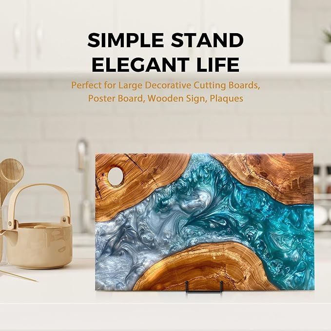 TR-LIFE 12 Inch Plate Stands for Large Heavy Duty Display - Metal Picture Frame Holder Stand + Table Top Easels for Decorative Platter, Book, Plaque, Photo (2 Pack)