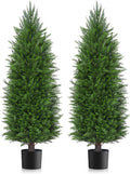 aokiie 6ft artificial cedar topiary trees uv protection, main product view