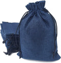 navy burlap gift bags with drawstring - reusable, main product view