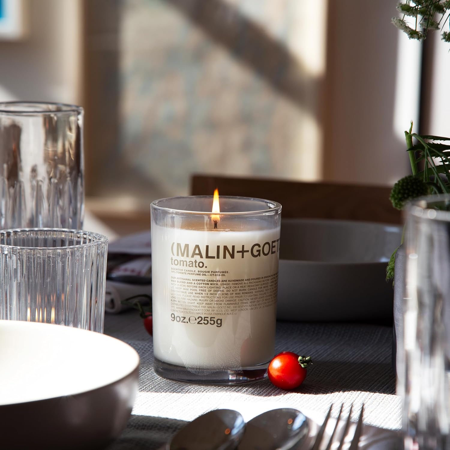 MALIN+GOETZ 9oz Scented Candle | Hand-Poured Soy Wax with Unique Fragrance Blends | Clean-Burning, Vegan & Cruelty-Free | Bergamot, Sage, Otto, Tomato, Strawberry, Cannabis, Dark Rum & Leather