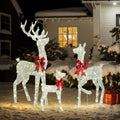 vingli 5ft silver lighted christmas reindeer family set, main product view