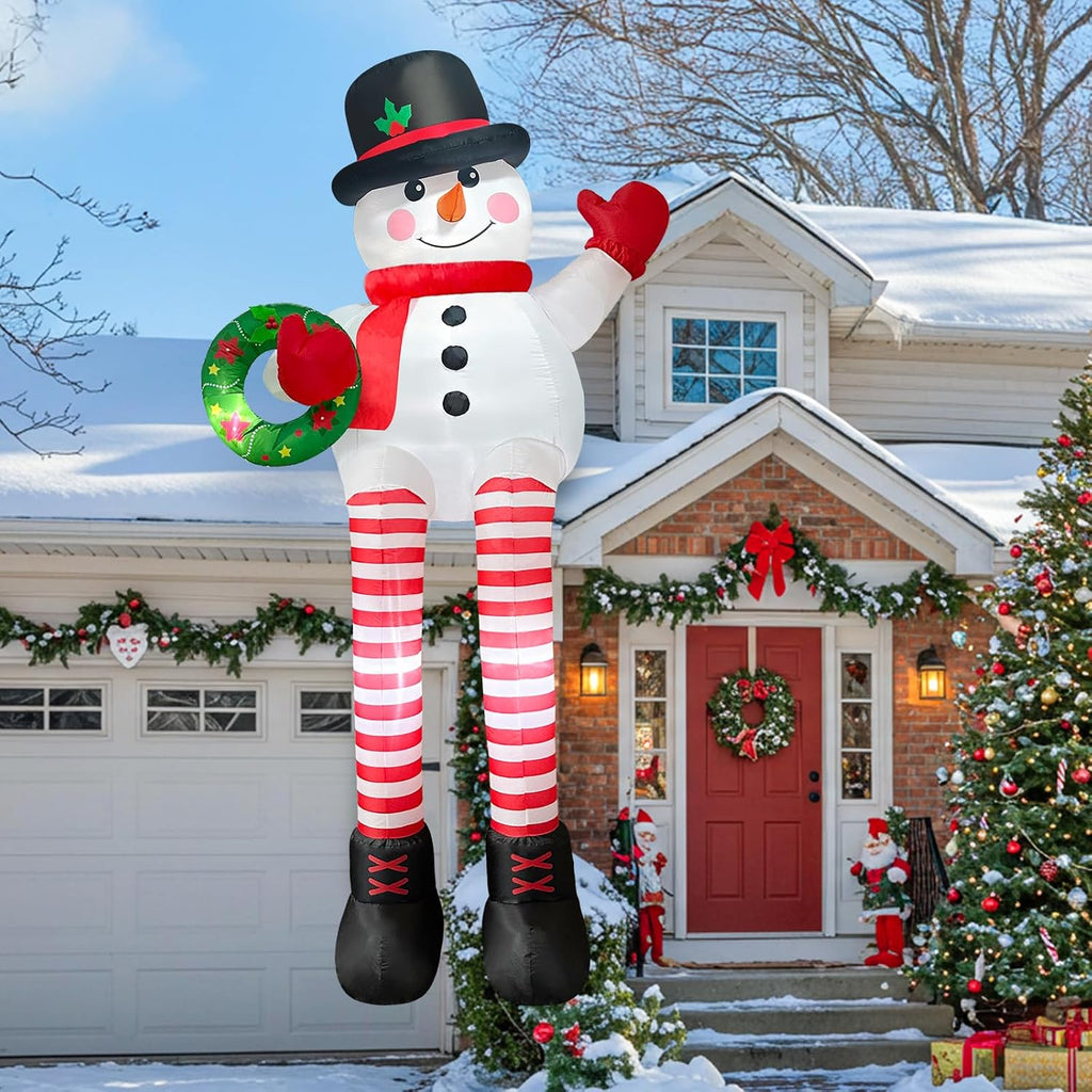 ourwarm 10ft giant christmas inflatables, sitting inflatable snowman, main product view