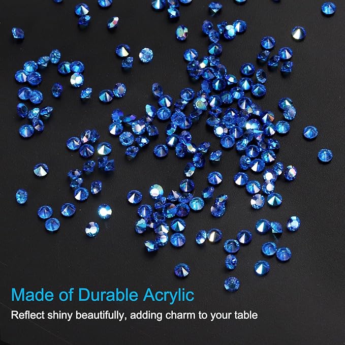 PATIKIL 14000Pcs Wedding Table Scatter Confetti Crystals 3mm Acrylic Diamonds Vase Fillers Gems for Table Centerpiece Decorations Bridal Shower Party, Dark Blue AB