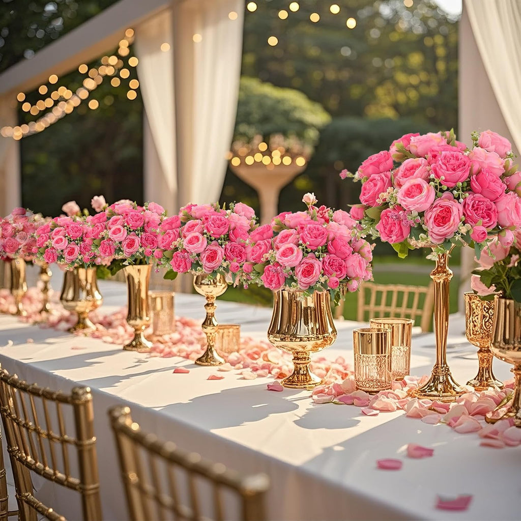pink peonies artificial flowers 12 bouquets,pink flowers lifelike, front angle view