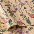 RUSPEPA Wild Flower Wrapping Paper Roll for Women, 17 Inches x 32.8 Feet, Mini Roll, Kraft Floral Design Wrapping Paper for Christian Gifts, Birthdays, Weddings, Bridal Shower and Engagement