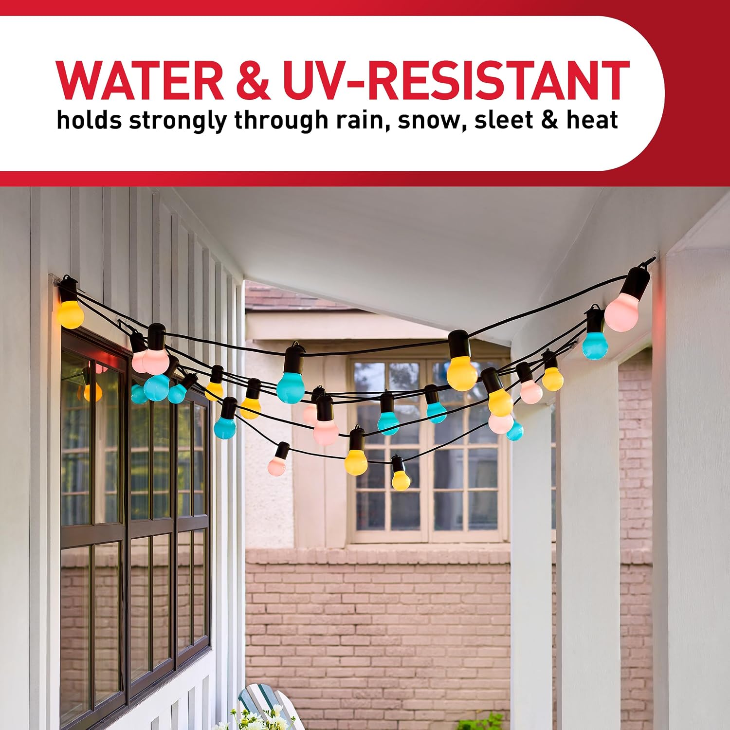 Command Damage Free Hanging Light Clips with Adhesive Strips, No Tools Mini Wall Hooks for Hanging Decorations in Living Spaces, 20 Clips, 24 Strips