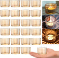 GOLDEAL 12Pcs Gold Round Tealight Candle Holders,Thick Glass Tea Light Candle Holder Decor,Candlestick for Wedding Decor,Party,Baby Shower Party,Bridal Shower Party,Table Centerpiece, Home Déco…