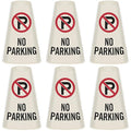 SmartSign 6-Pack "No Parking" Reflective Cone Message Sleeve Collar with Symbol, 360-Degree Visibility, Non-Adhesive Vinyl Signs for Traffic Safety Cones, 3-Side Print [Cone Not Included]