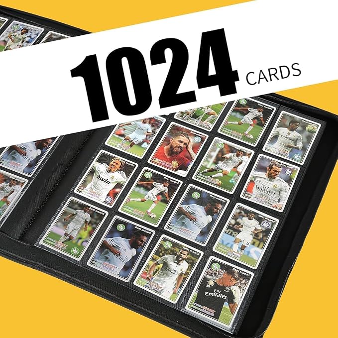 Premium Ringless Trading Card Binder - 1024 Capacity, 16 Side-Loading Pockets per Page, Archival Quality Protection & Anti-Slip Spine for TCG, MTG, Sports Cards (Dark Green)