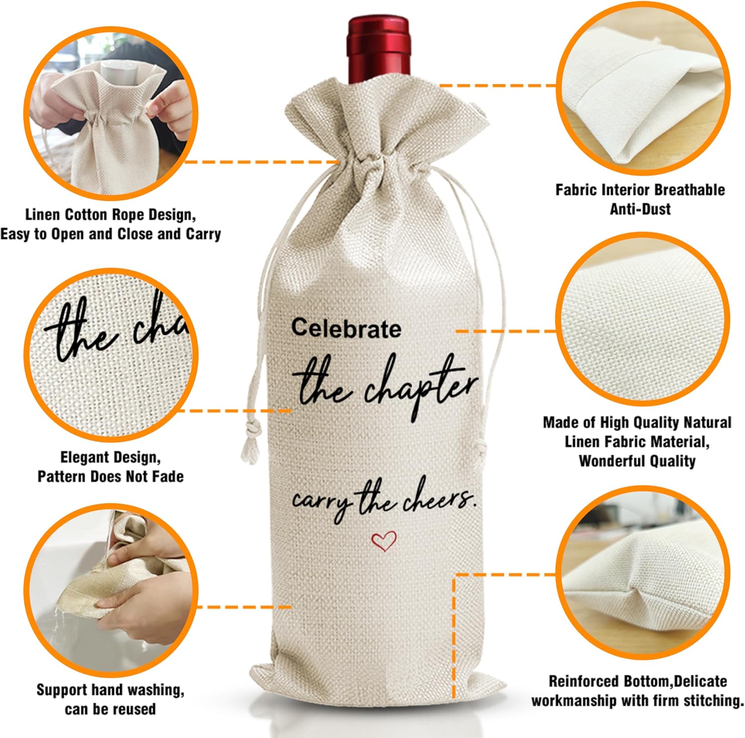 DOI-LANEE New Chapter Wine Bag - Congratulations Gifts for Housewarming Wedding Graduation Moving Leaving Going Away Farewell Retirement Wine Bag, New Beginnings Gifts for Friends Coworker Teacher