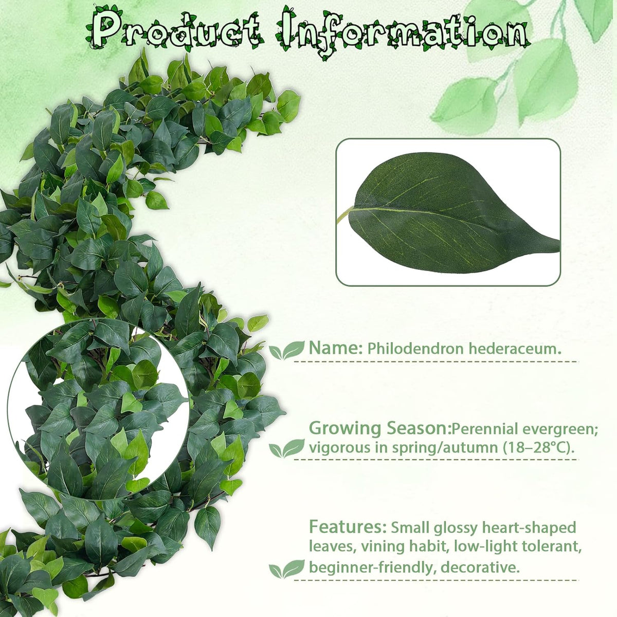 ucky 4pack total 24ft green fake vines ivy, view 9