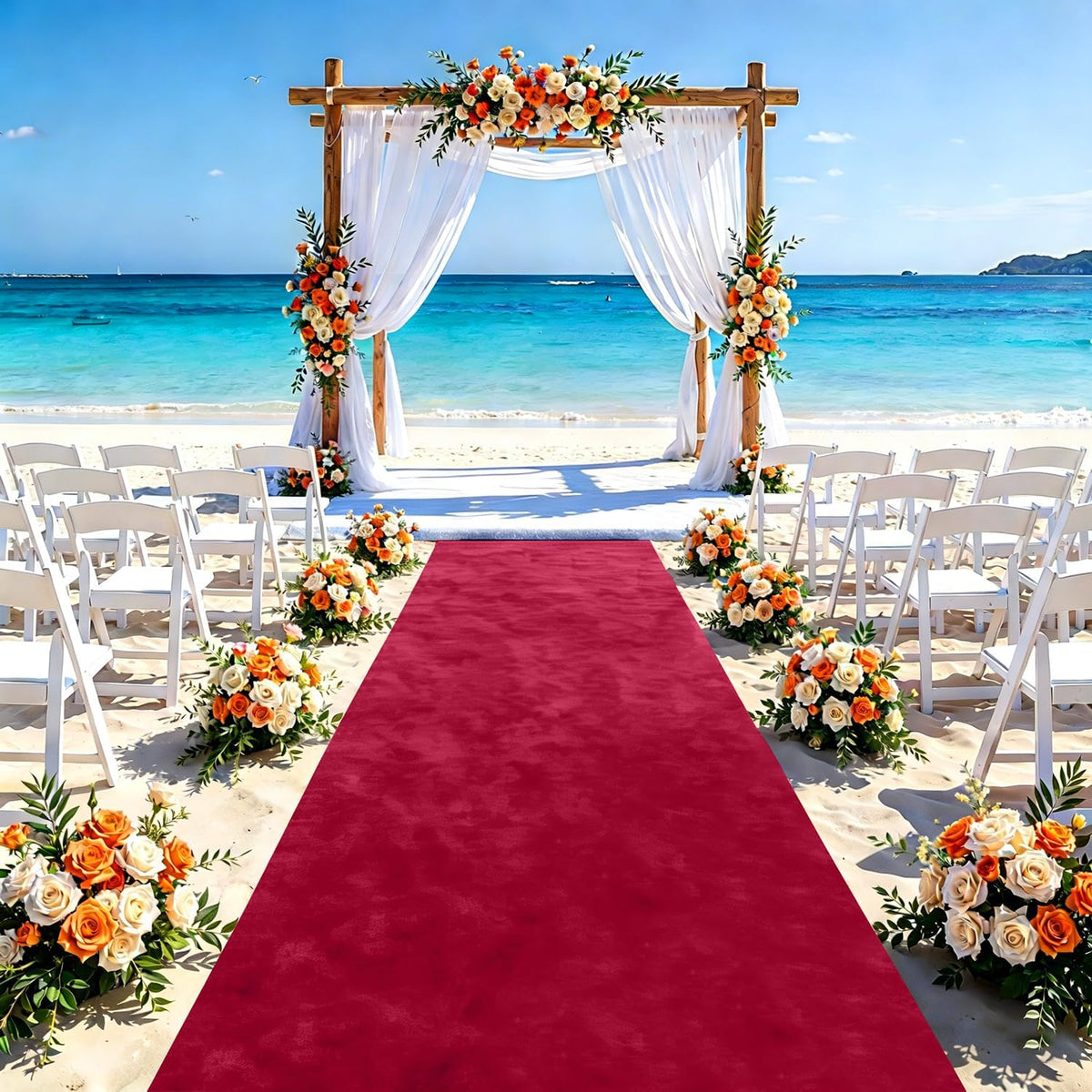 FUHSY Burgundy Aisle Runner for Weddings Velvet Aisle Runners 4FTx15FT Bridal...