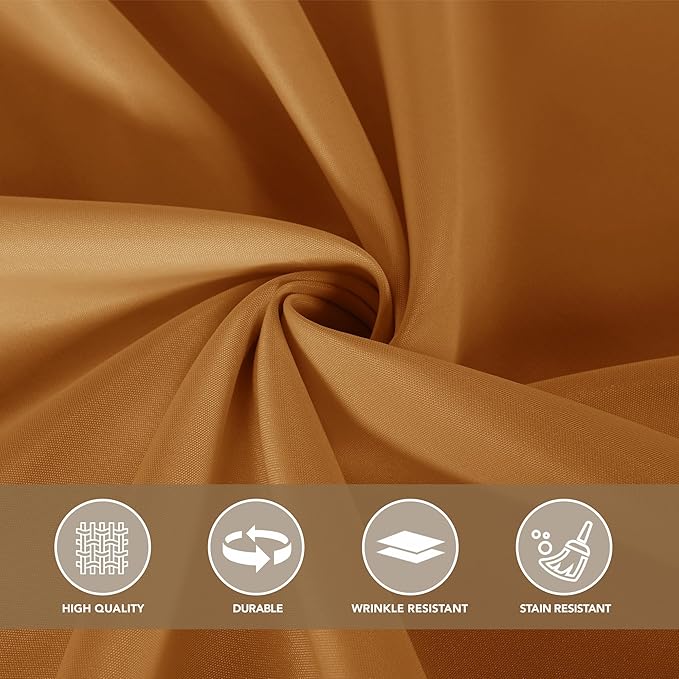 sancua Thanksgiving Square Tablecloths 70x70 Inch Bronze, 2 Pack - Fabric Fall Table Cloth for Square or Round Tables, Washable Polyester Table Cover for Dinner, Holiday Party, Display Tables