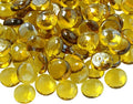 KINGOU Flat Glass Gems/Marbles/Stones/Beads for Vase Filler, Table Scatter, Games - 1 Lbs (17-19mm, Approx. 3/4") (Yellow, Standard)