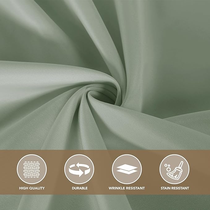 sancua Square Tablecloths 70x70 Inch, 2 Pack - Sage Green Fabric Table Cloth for Square or Round Tables, Washable Polyester Table Cover for Outdoor Party, Birthday, Decorative Display Tables