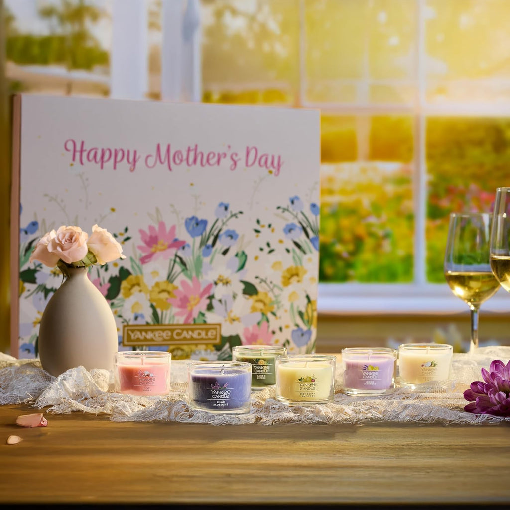 Yankee Candle Signature Votive Mini Candle Jars, Mother's Day Variety Pack, Natural Soy Wax Blend Candle with Natural Fiber Wick, 1.3 OZ Glass Jar, 12 CT Variety Pack
