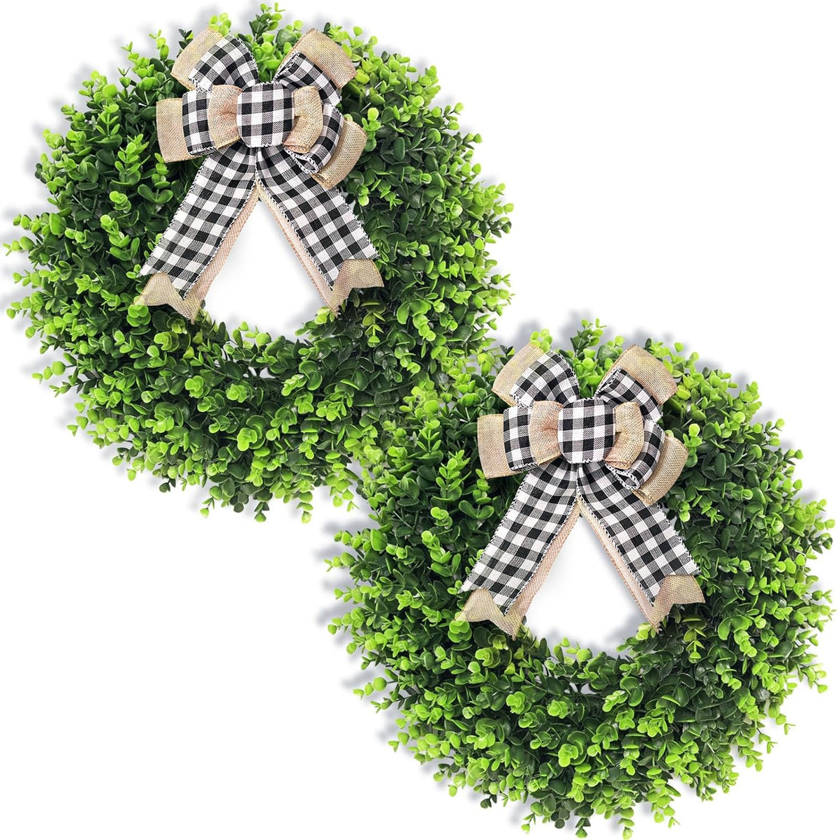 set of 2, 20‘’ boxwood wreath for front, main product view