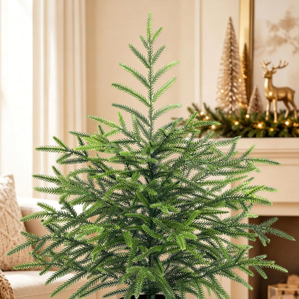 2 ft real touch christmas tree with lights, package contents