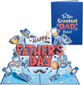 Paper Love 3D Pop Up Father's Day Card, To The Greatest DAD Ever, Gift for Dad, Husband, Son & Anyone, 5" x 7" Includes Envelope & Note Tag