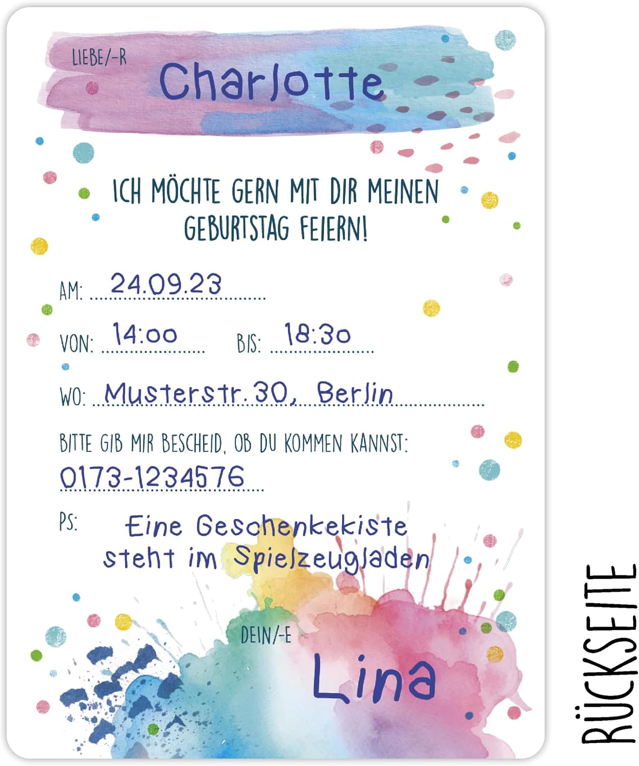 CALLUNA® Rabbit Glitter Invitation Cards Children's Birthday Girls – Pack of 12 – Funny Alpaca Birthday Invitations with Real Glitter Varnish – Invitation Cards Teenager Girls