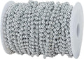 5mm Crafts Faux Pearl Beads Garland Pearl Bead Roll Strand of Pearls to Decorate Floral Centerpieces Wedding Party Favor Christmas Tree(99 Feet Silver)