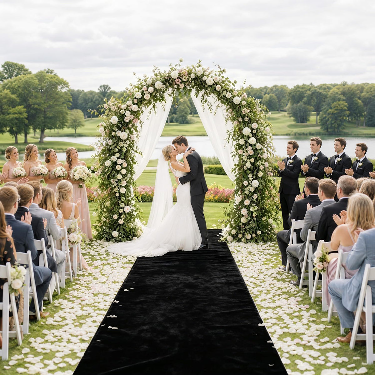 Black Aisle Runner 4FTx15FT Aisle Runner for Wedding Ceremony Velvet Aisle Ru...